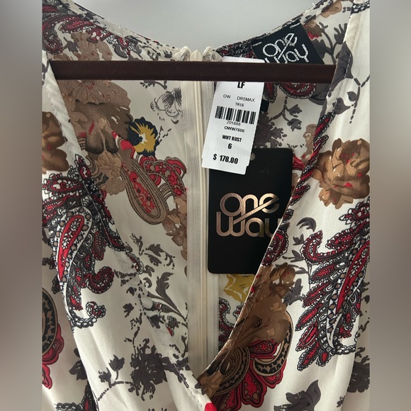 FALL Wedding Guest Dress. One Way LF Pattern Formal Maxi Dress with Slit NWT - Picture 7 of 9